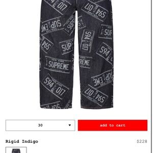Supreme Dark Blue Graphic Jeans